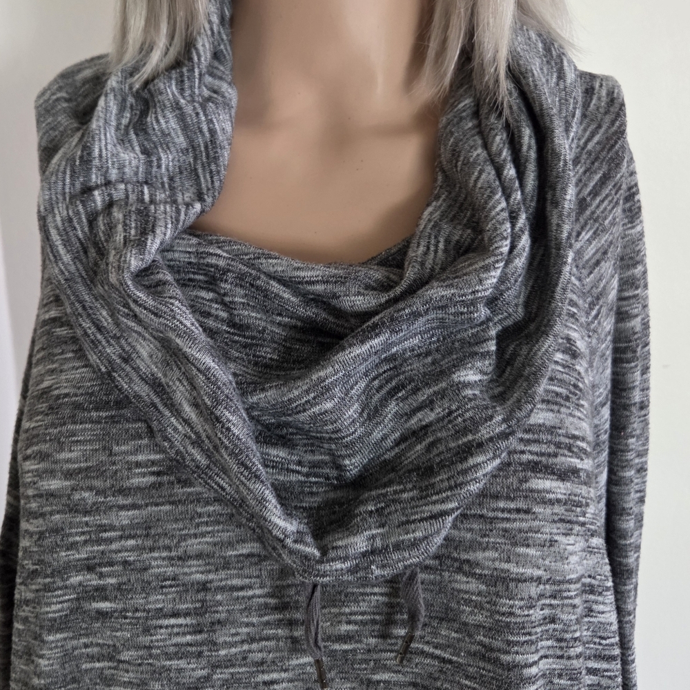 MTA Sport Heather Gray Cowl Neck Hoodie Size 1X Athleisure - Picture 4 of 6